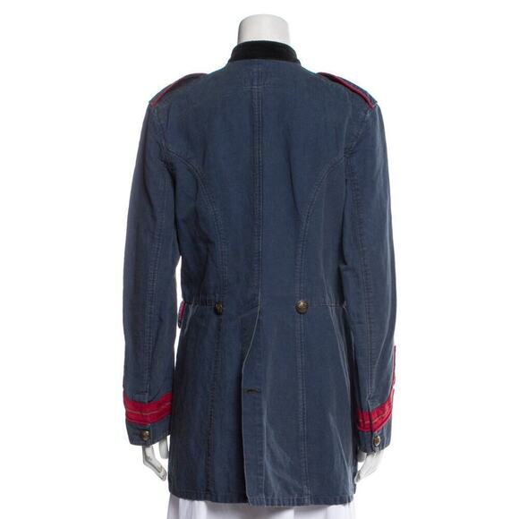 Ralph Lauren RRL Women’s Baudelaire Military Jacket Blue Gold Button Coat 3 M - Picture 4 of 6